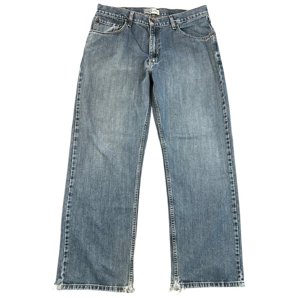 Signature by Levi Strauss & Co Straight Leg Jeans Distressed Hem 2000s - 36x30